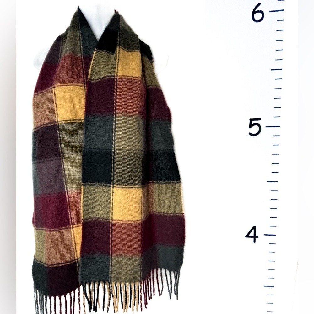 D&Y Softer than cashmere? Yellow/Black/Red Plaid Scarf &‎ Tassels